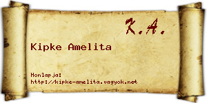 Kipke Amelita névjegykártya